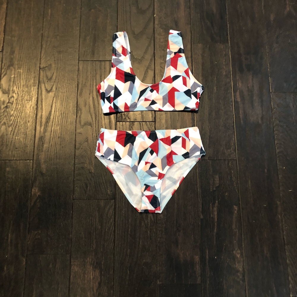 Geometric retro swimsuit set size small.